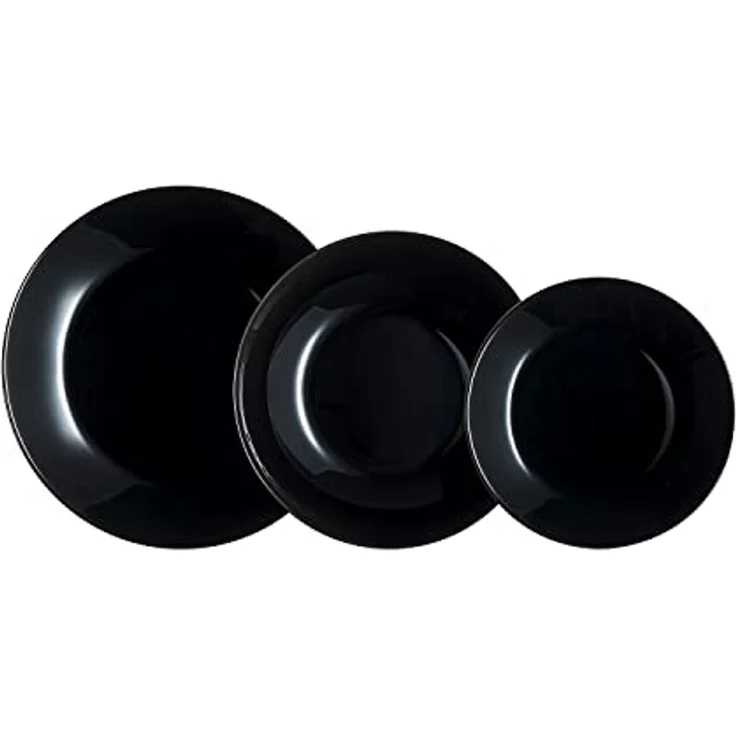 Luminarc Geschirr-Set, Geschirr Luminarc Zelie Schwarz Glas 18 Stücke – Bild 1