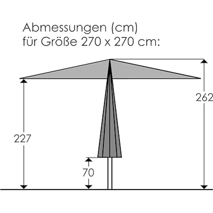 Schneider Marktschirm 'Korsika' 270 x 270 cm, quadratischer Sonnenschirm mit Kurbelöffnung, anthrazitgrau, 100% Polyester Bespannung – Bild 6