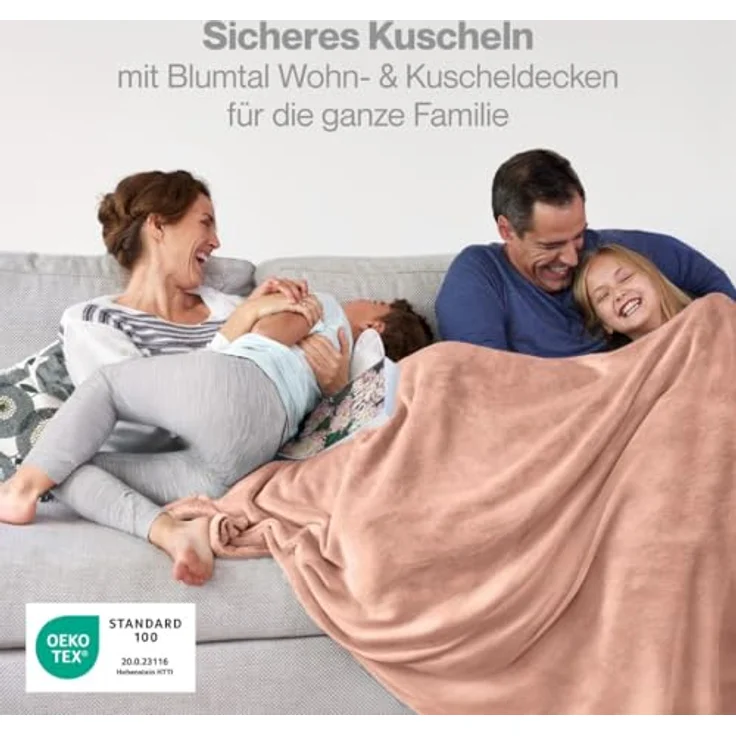 Wohndecke Kuschelige Fleecedecke, Oeko-Tex zertifizierte Decke, Blumtal – Bild 3