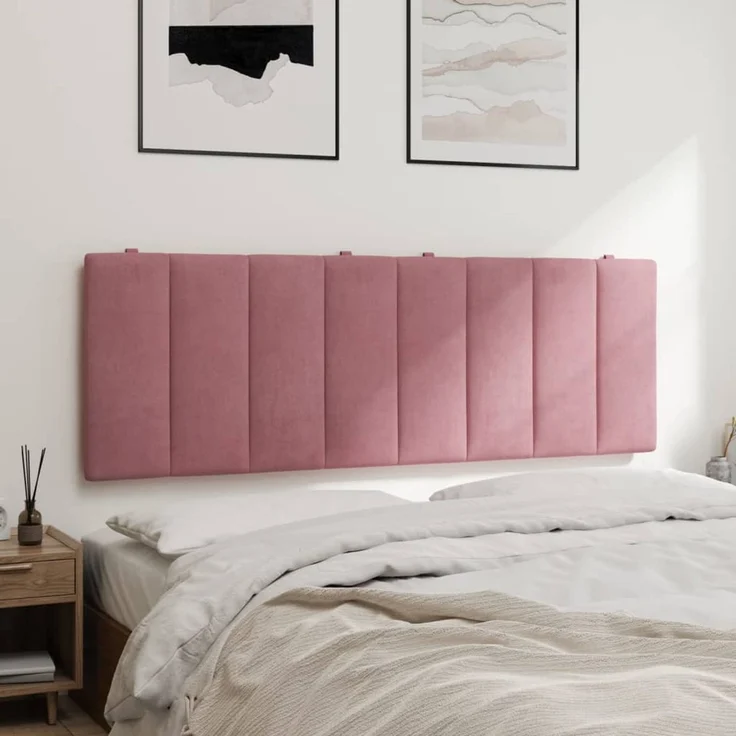 vidaXL Kopfteil-Kissen Rosa 120 cm Samt 374666 – Bild 4