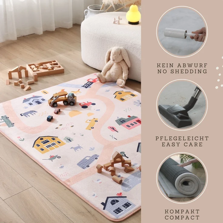 Hakuna Matte Kinderteppich Wolkenweiche Spielmatte Baby 160x120x1,5cm – Kinderzimmer Teppich, Höhe: 15 mm, Leicht, Rutschfest, Waschbar – Bild 5
