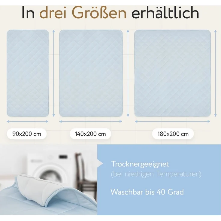 Matratzenauflage 2-in-1 Ganzjahresauflage Sommer- & Winter Kühlend & Wärmend Herlag – Bild 3