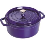 Staub 1102491 Cocotte-casserole, lid 24 cm, 3,8 L, suitable for induction, with Matt Black enamel on the inside of the pot round, Dunkelblau