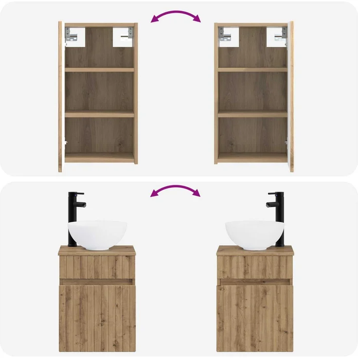 vidaXL Badezimmerschrank-Set 3 stk. Artisan-Eiche 33 x 34,5 x 160 cm 3406092 – Bild 11