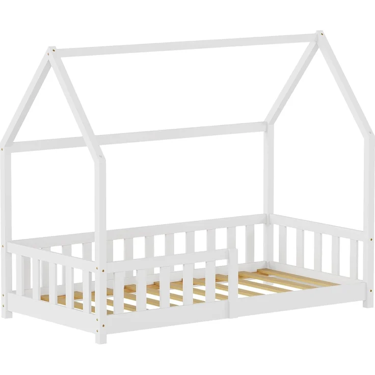 Hausbett Hesel mit Rausfallschutz 80x160 cm Weiß [en. casa] – Bild 3