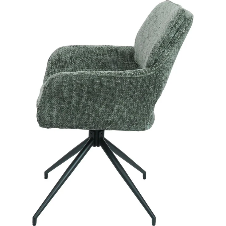 2er-Set Esszimmerstuhl HWC-N74, Küchenstuhl, drehbar Auto-Return, Stoff Chenille (490g/m²) Öko-Tex ~ grün – Bild 8