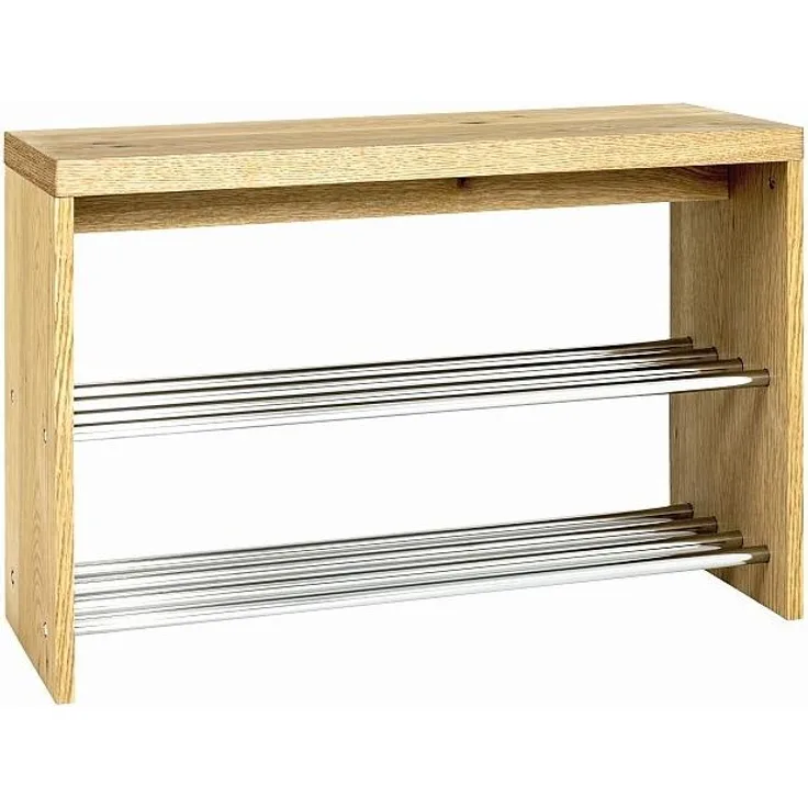 Schuhbank eiche chrom Echtholz 81x30x55cm