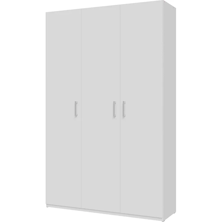 Forte HOME NOOK Mehrzweckschrank 135 40, moderner Drehtürenschrank mit 3Türen, Flur, Holzwerkstoff, Weiß, 133,2 cm breit x 210,5 cm hoch x 42 cm tief – Bild 3
