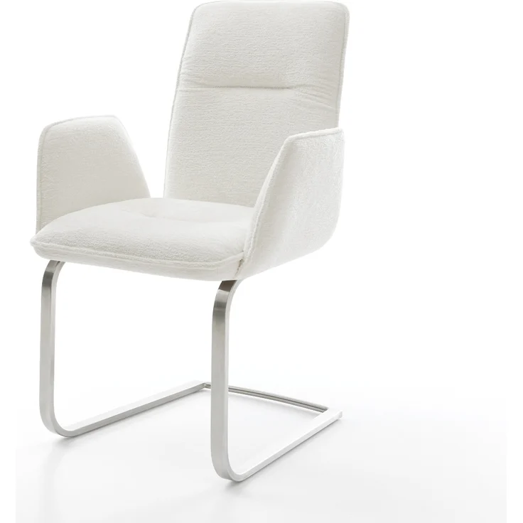 Freischwinger Vinja-Flex Bouclé Soft Beige Freischwinger flach Edelstahl – Bild 1
