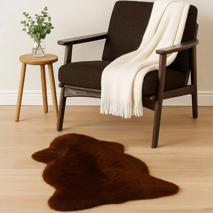 Provellus Teppich Echtes Lammfell Schaffell – weich & flauschig, Naturfell Teppich, 100-120 cm – Bild 3