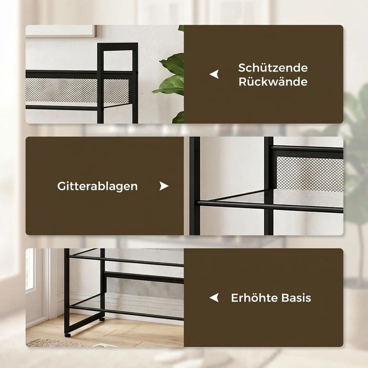 HOMCOM Schuhregal, Stahl, Schwarz, 72L x 30B x 82,7H cm – Bild 6