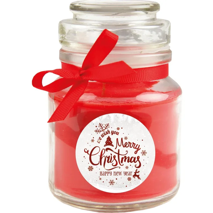 Duftkerze im Glas - Weihnachten Rot - Bonbon 120gr ( 30h )