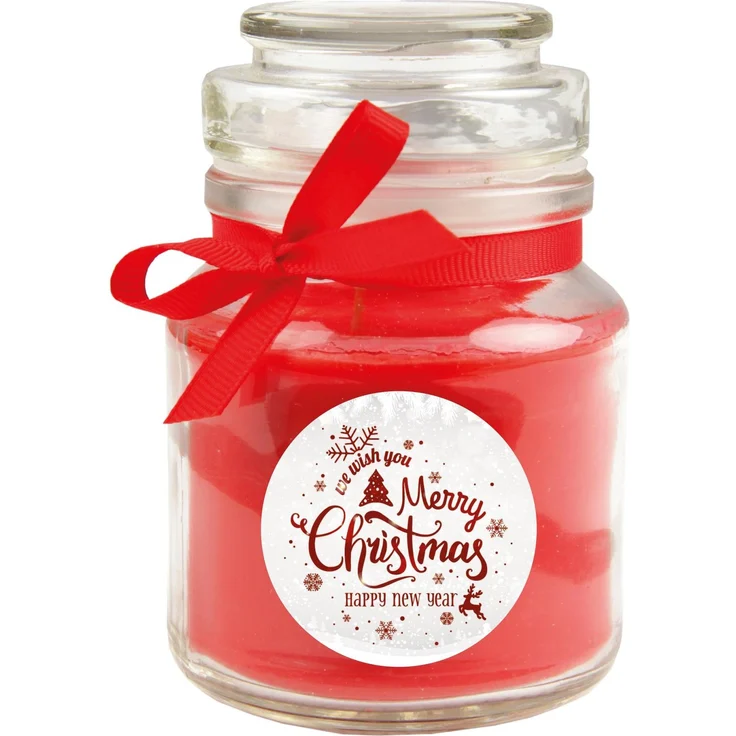 Duftkerze im Glas - Weihnachten Rot - Bonbon 120gr ( 30h ) – Bild 1