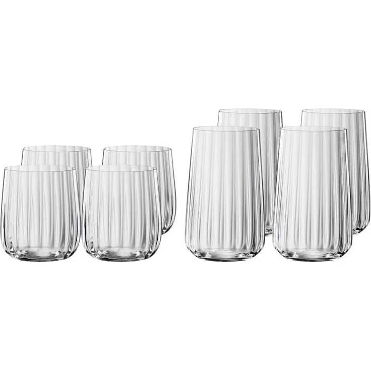 SPIEGELAU Longdrinkglas Spiegelau Lifestyle 4x Becher + 4x Longdrink Gläser, Kristallglas – Bild 2