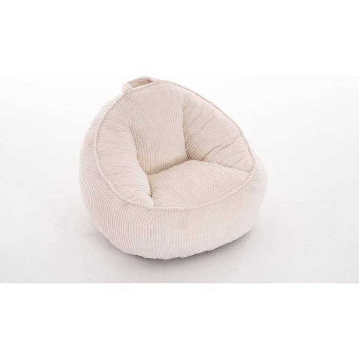 Sitzsack für Kinder in Beige, 69 x 72 x 51 cm – ergonomische Form, Cord-Bezug – Bild 5