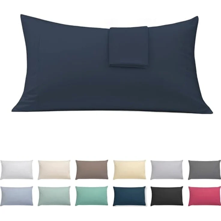 ECOMMERC3 Kissenbezug, 90 cm, extra weich und bequem, Marineblau, atmungsaktiv, leicht zu waschen – Bild 2