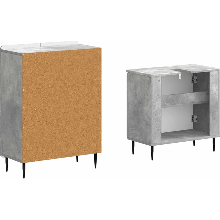 vidaXL 2-teiliges Badezimmer Schrank Set ZWOLLE Betongrau 3417597 – Bild 5
