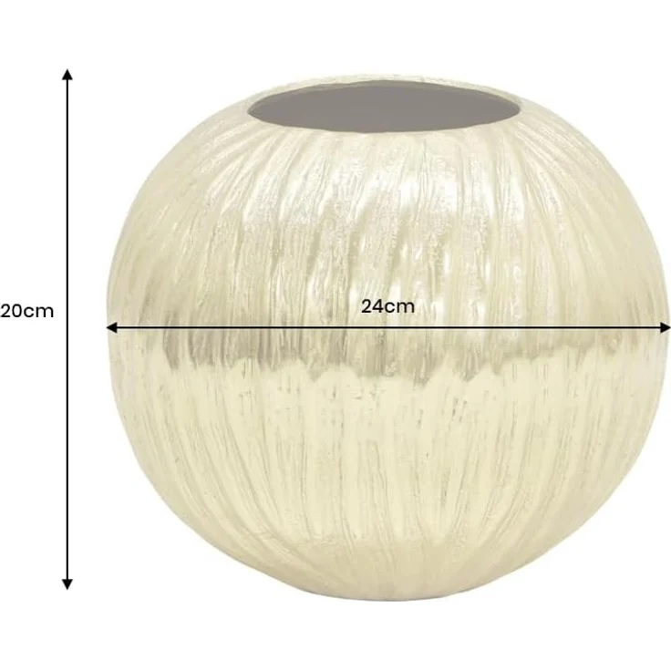 riess-ambiente Dekovase ELEGANCE 25cm gold · Kugelvase aus Metall fürs Wohnzimmer (Einzelartikel, 1 St), Blumenvase · Tischdeko · handmade · Hammerschlag Design · Accessoire – Bild 7