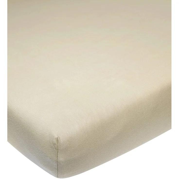 Meyco Baby Spannbettlaken für Kinderbett - 70x140 cm - Jersey Spannbetttuch - 100 % Baumwolle - Oeko Tex zertifiziert - Rundum-Gummizug, atmungsaktiv - Uni - Sand