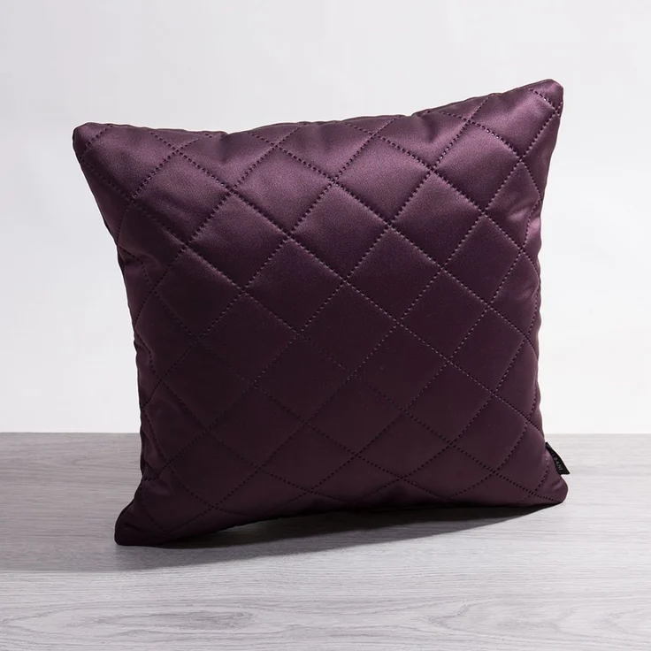 Kissen Deko von Lysel - violett Rauten Huelva 50x50 Polyester Polypropylen kissenbezug Dekokissen – Bild 1