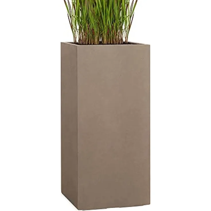 Pflanzwerk® Pflanzkübel TOWER Premium Blumenkübel Pflanzsäule Fiberglas mit Lotus-Effekt – Bild 1