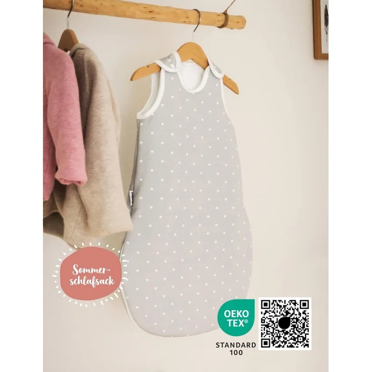 Ehrenkind® Baby Sommerschlafsack Rund | Bio-Baumwolle | Sommer Schlafsack Gr. 50/56 Jeansblau Tropfen | Schlafsack Baby Schlafsack Kinder – Bild 3