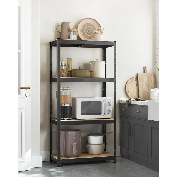 Songmics Schwerlastregal mit 5 Ablagen, Stahl / MDF, Schwarz, 160 x 40 x 80 cm – Bild 2