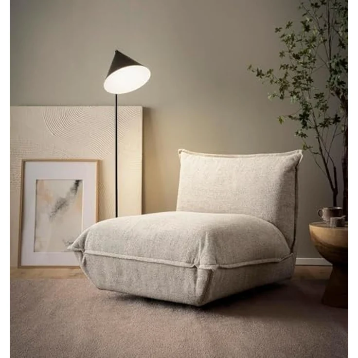 DOMO. collection Sessel Amira, Polstersessel mit Taschenfederkern und Drehfunktion, Loungesessel, 78 x 105 x 76 cm (BxTxH), beige-petrol – Bild 1