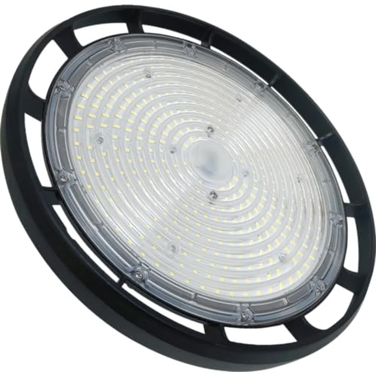 Berger & Schröter LED Strahler UFO High Bay Light 200 W, 32000 Lumen, 6500 K Weißlicht, dimmbar, IP66, Aluminium schwarz – Bild 1