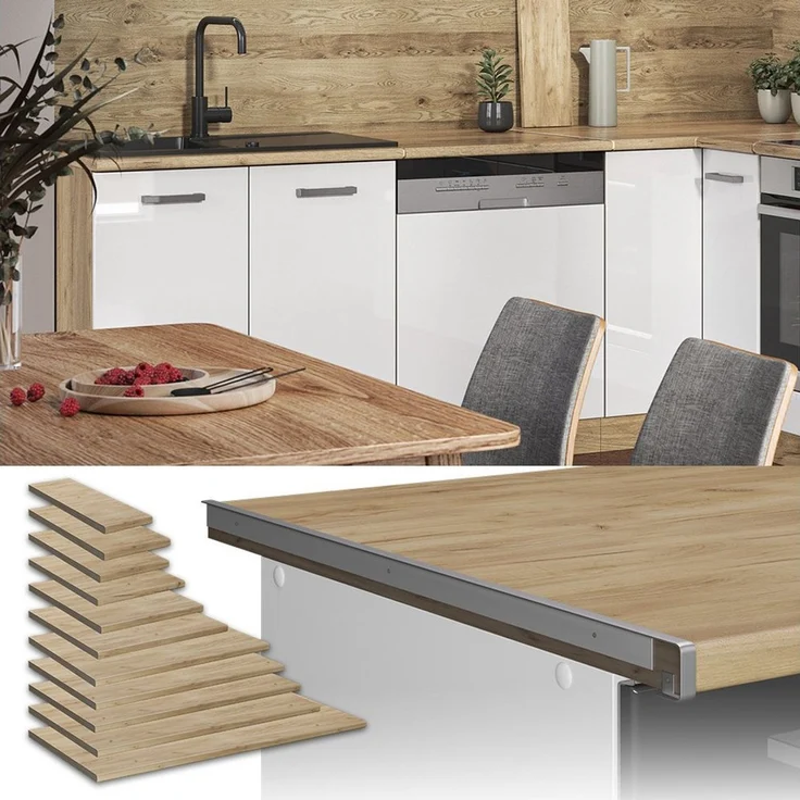 Küchenarbeitsplatte R-Line Goldkraft Eiche 80 cm Vicco – Bild 1