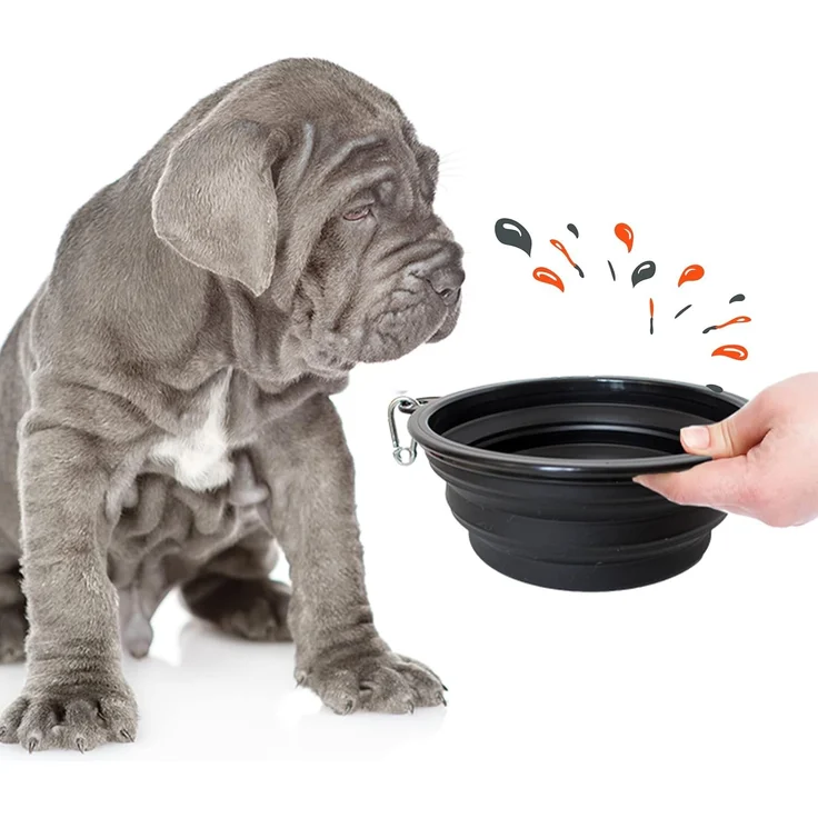 PETSATION Hundenapf faltbar 2000 ml, Silikon schwarz – Bild 1
