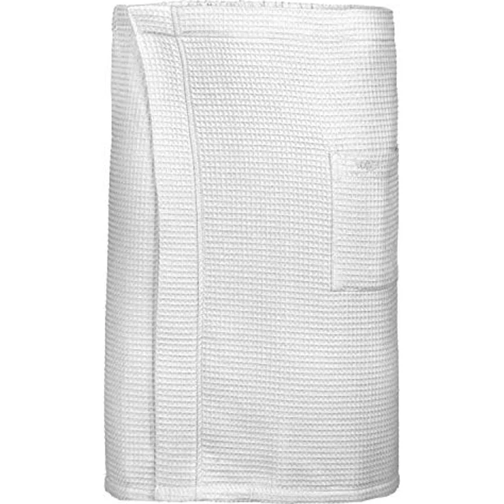 Vossen Saunakilt, Weiß, Textil, 60x140 cm, mit aufgesetzter Tasche und variabler Weite durch Druckknöpfe/Klettverschluss – Bild 2