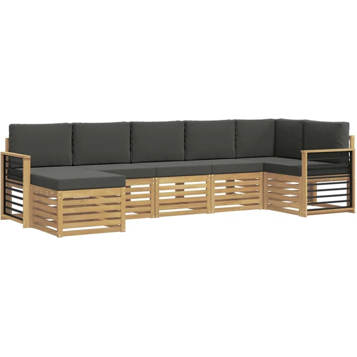 vidaXL Outdoor-Sofagarnitur 7 stk. 6-Sitzer Weiß und Anthrazit 3392207 – Bild 2