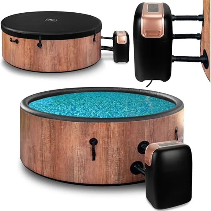 COIL Aufblasbarer Whirlpool SPA, Hydromassage mit 129 Düsen, für 4 Personen, 150 cm, Oak – Bild 1