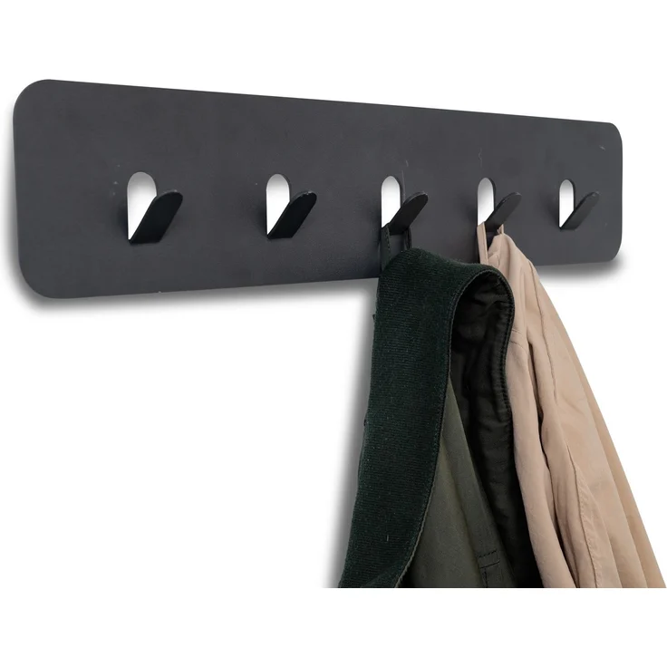 Garderobenleiste >Tilly 2< 5 Haken, anhrazit, Metall - 50x10x3cm (BxHxT) – Bild 3