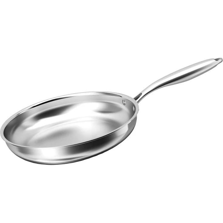 Premium Edelstahlpfanne geeignet für alle Herdarten mit ergonomischem Griff 24 cm – Bild 4