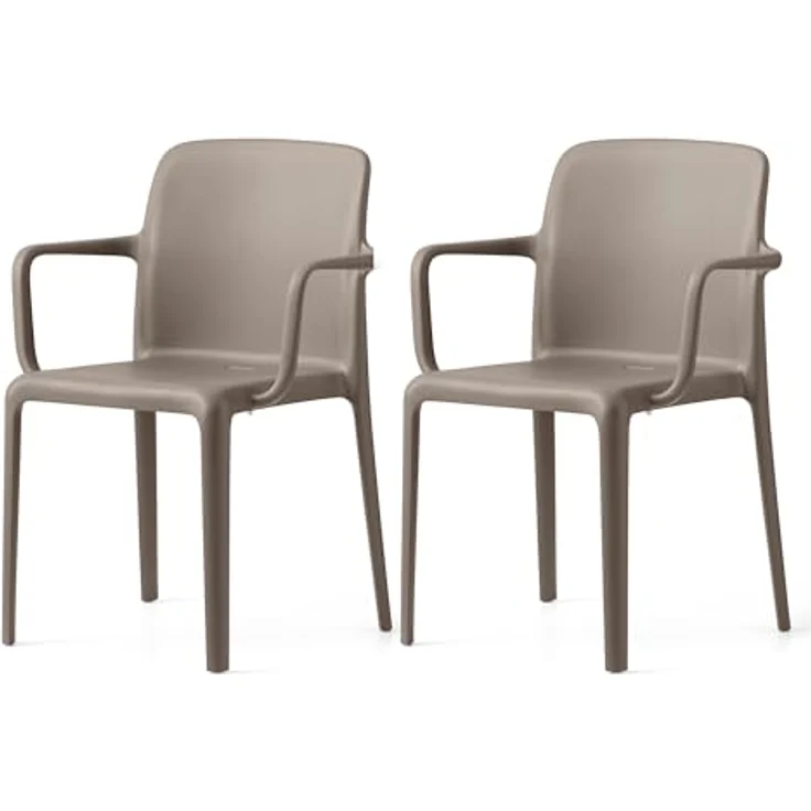 Connubia, 2 Stühle Bayo. 100% recyceltes Polypropylen Taupe matt – Bild 2