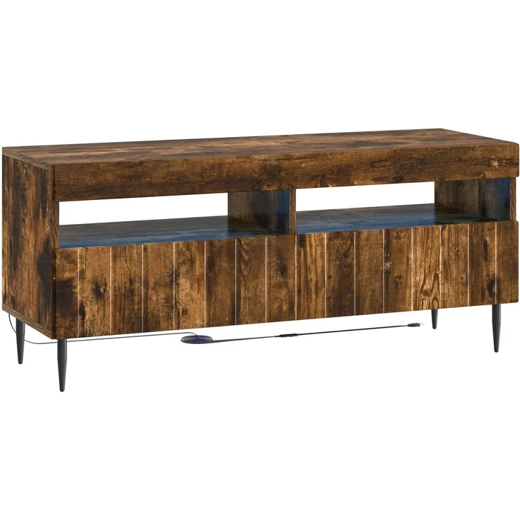 vidaXL 3-teiliges LED TV Regal ZWOLLE Raucheiche Holzwerkstoff 3416521 – Bild 5