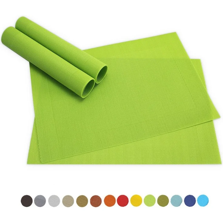 matches21 HOME & HOBBY Platzset Tischsets BORDA 4er Set Hell-grün als Tischuntersetzer, (4-St), Abwaschbare Platzsets als Tischunterlagen für Ess-Tisch Tisch-Deko – Bild 1