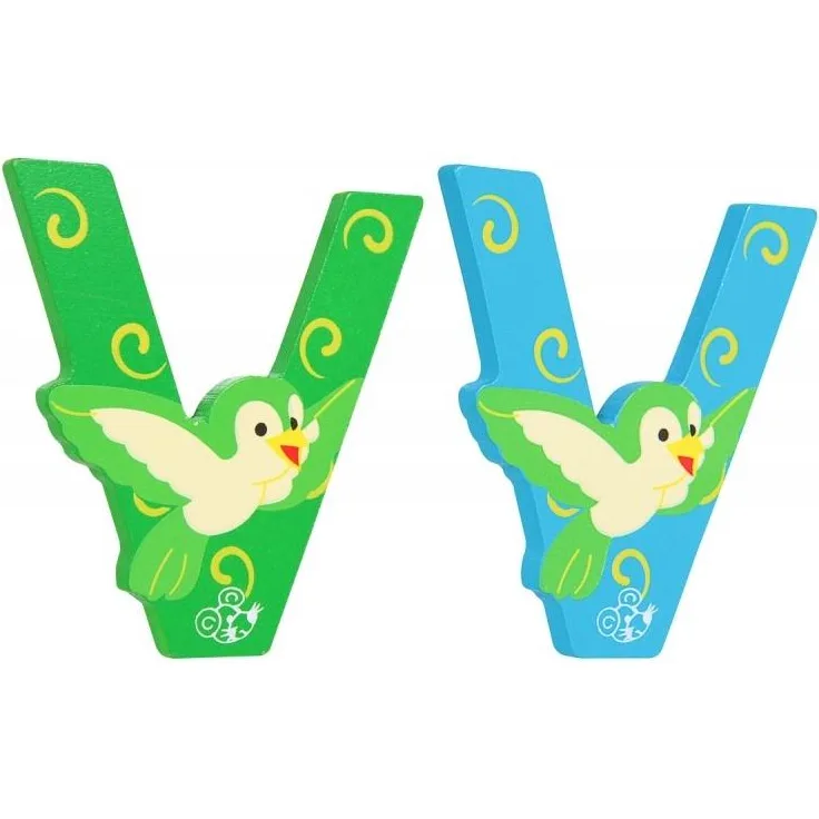 SpielMaus Holzbuchstabe 'V' - 1 Buchstabe, zufällige Auswahl, keine Vorauswahl möglich