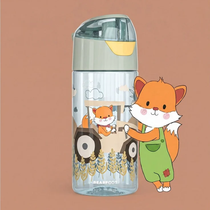 BEARFOOT Trinkflasche Trinkflasche Kinder, leichte Wasserflasche - Traktor sage – Bild 2