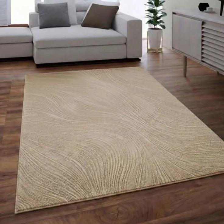 Vimoda Teppich Boho Design Unifarbe Hoch-Tief-Effekt, Rechteckig, Höhe: 6 mm, Teppich 3D Hoch-Tief-Effekt Modern für Esszimmer, Flur & Schlafzimmer – Bild 10