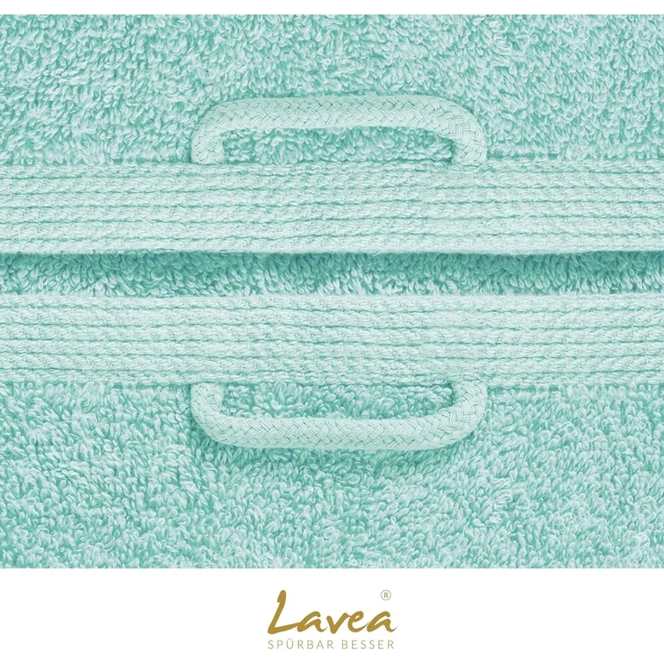 Lavea Waschhandschuh Bali, 16x22cm aus 100% Bio-Baumwolle, einzigartig weiche Waschhandschuhe mit Aufhänger (Set, 6-St), hochwertige und nachhaltige Premium Waschlappen - schonende Reinigung – Bild 8