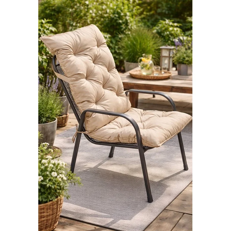 TexDeko Hochlehnerauflage TexDeko Garden - Gartenstuhl Auflage Sitzkissen schmutzabweisend, (1 St), Maße: 120 x 50 x 8 cm, Wasser-, & Schmutzabweisend – Bild 2