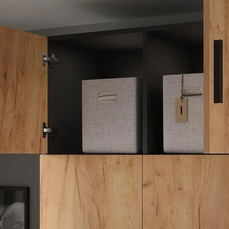 Aufsatzmodul Ingo Anthrazit/Goldkraft Eiche 80 x 40 cm mit 2 Türen Vicco – Bild 4