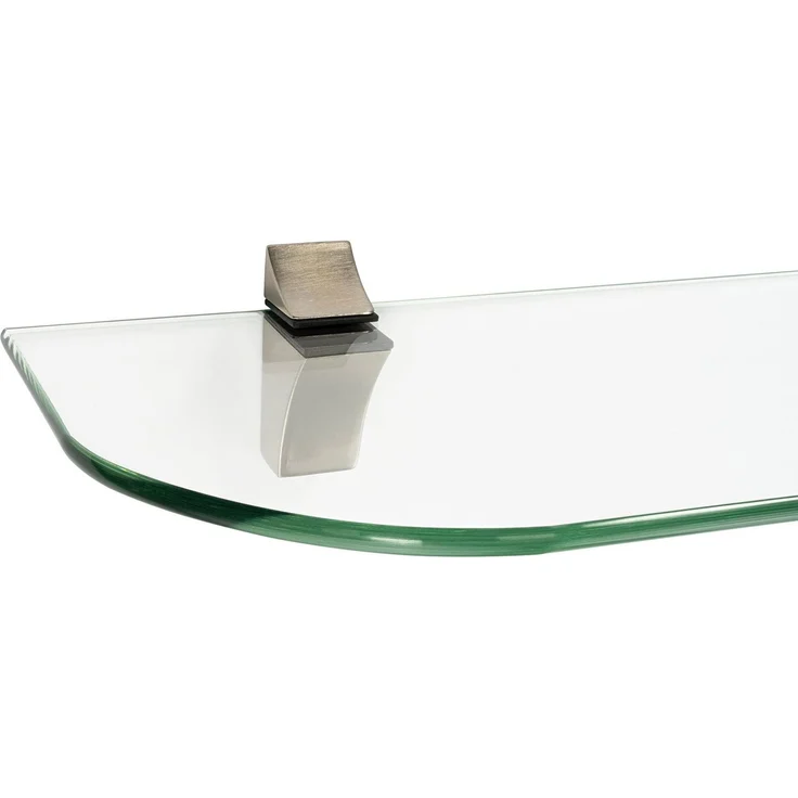 ib style Wandregal Glasregal 6mm klar 90 x 15 cm + Clip KUBI Edelstahloptik, Glasboden aus ESG-Sicherheitsglas - Wandregal – Bild 3