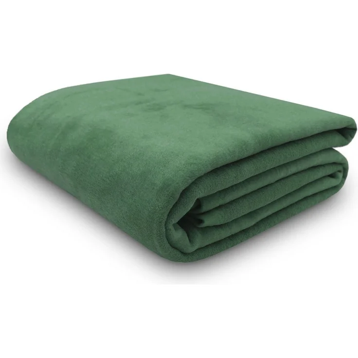ZOLLNER Kuscheldecke mit Einfassband, 150x200 cm, dunkelgrün – Bild 1