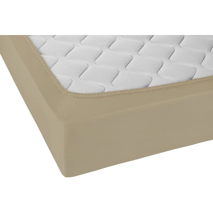biberna Jersey-Elastic-Spannbetttuch 0077866, taupe, 1x 140x200 cm - 160x220 cm – Bild 2