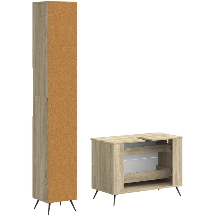 vidaXL 2-teiliges Badezimmer Schrank Set BREDA Sonoma-Eiche 3417560 – Bild 5