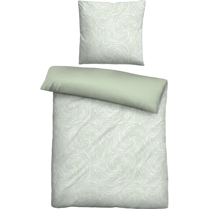 biberna Tencel Bettwäsche 0474495 STRUDEL, salbei, 1x 135x200 cm + 1x 80x80 cm
